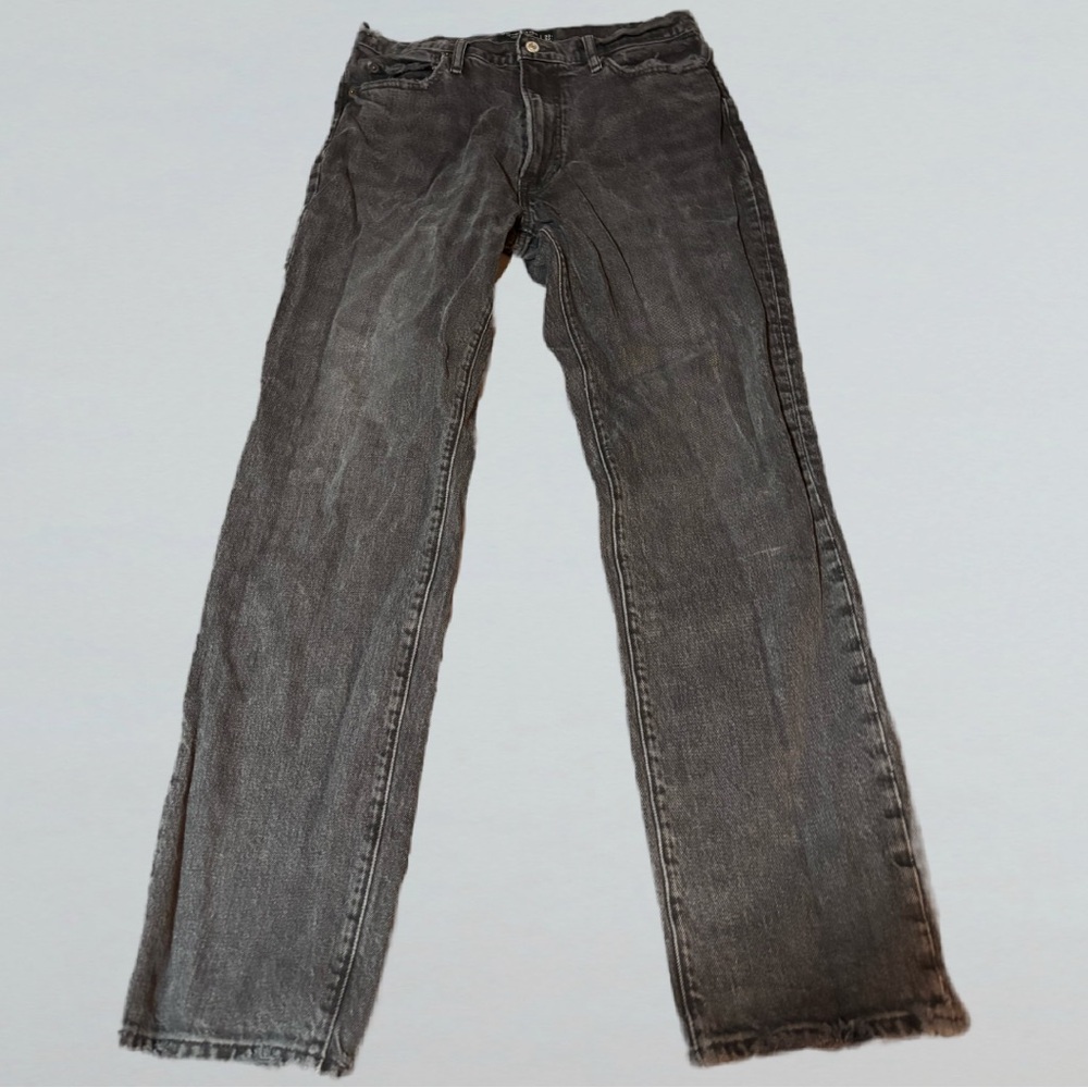 Abercrombie & Fitch vintage stretch 90s straight black distressed jeans
